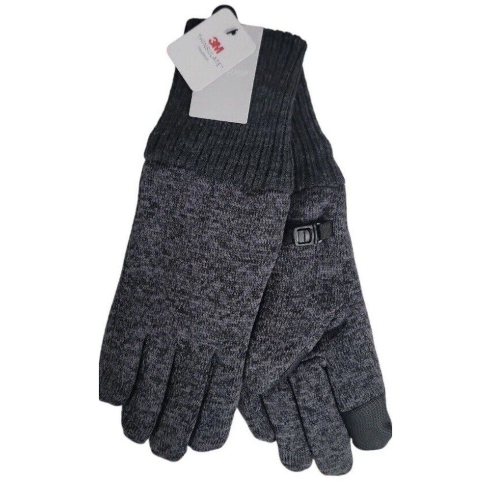 West Loop Men’s Gray Gloves 3M Thinsulate One Size Fits Most Winter Cold Weather